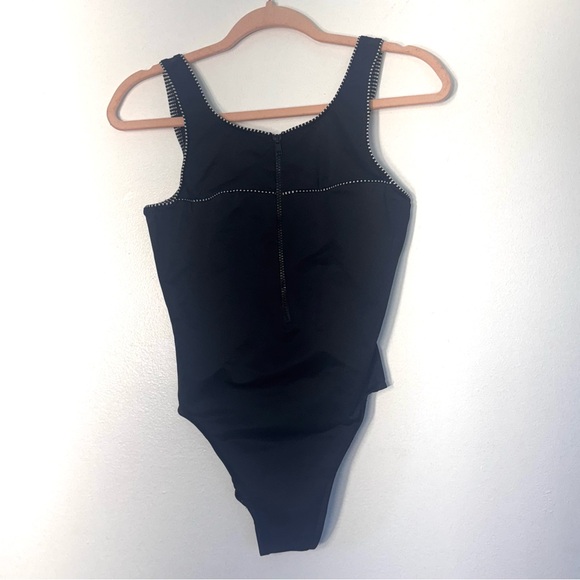 Miraclesuit Zipper Front One Piece Swimsuit Women's Size 12 Black - Picture 2 of 11
